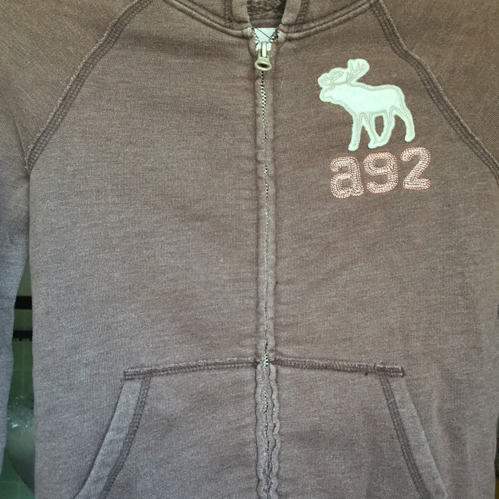 Brown Abercrombie & Fitch Zip Up Sweatshirt