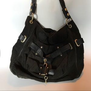 Juicy Couture Black Terry Purse with Key and Lock