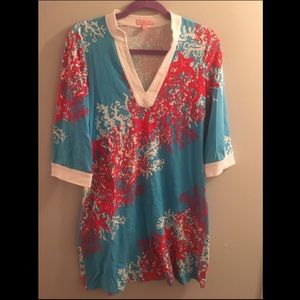 3/4 sleeve patterned dress