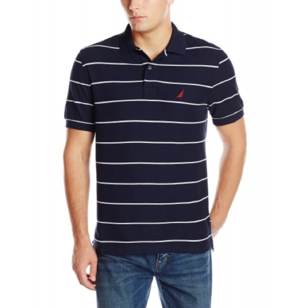 ๐ขSOLD๐ขNAUTICA SHIRT MEDIUM BLUE STRIPED ๐ขSOLD๐ข - Picture 1 of 4