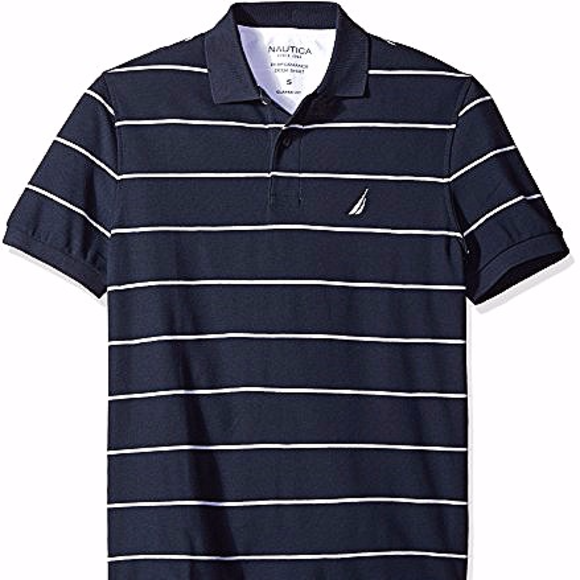 ๐ขSOLD๐ขNAUTICA SHIRT MEDIUM BLUE STRIPED ๐ขSOLD๐ข - Picture 3 of 4