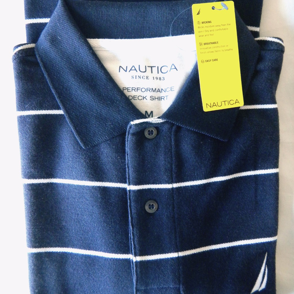 ๐ขSOLD๐ขNAUTICA SHIRT MEDIUM BLUE STRIPED ๐ขSOLD๐ข - Picture 2 of 4