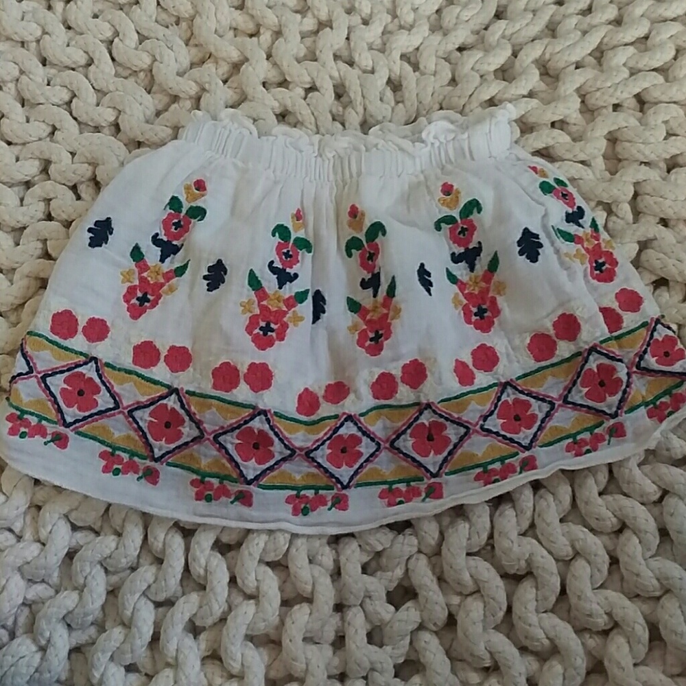 Embroidered Peek Peasant Skirt