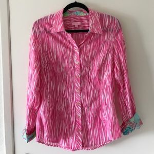 Lilly Pulitzer Wavy Striped Long Sleeve Shirt