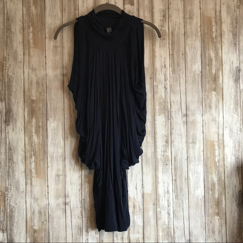 PIACE navy blue drape dress - small S