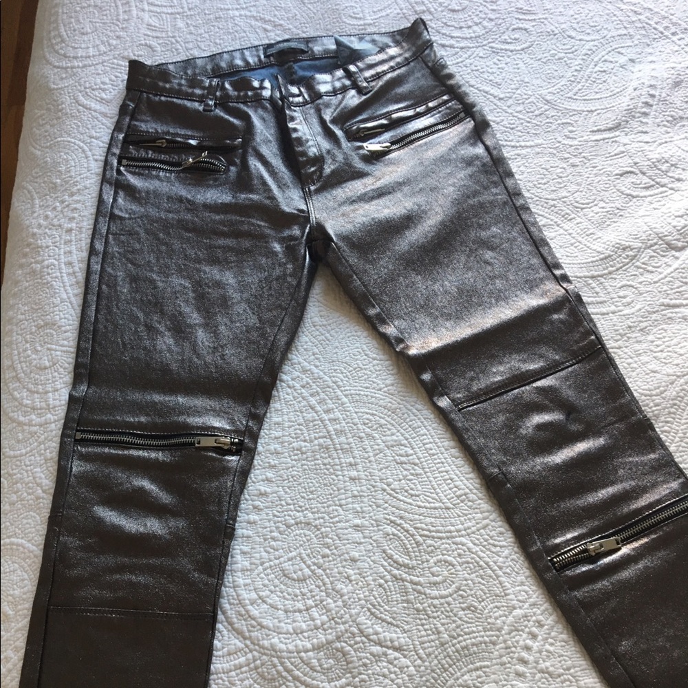 Biker silver skinny jeans