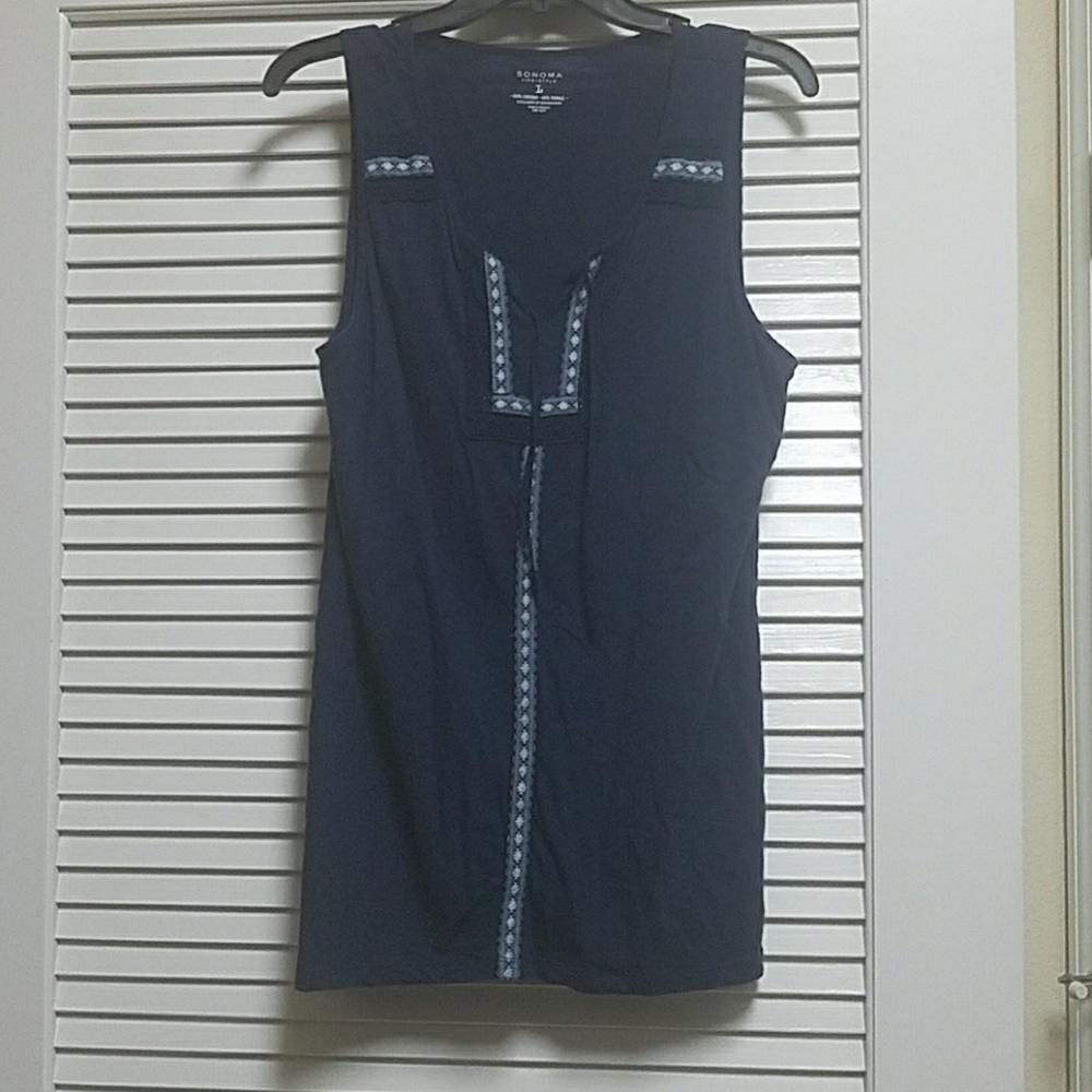 Embroidered tank