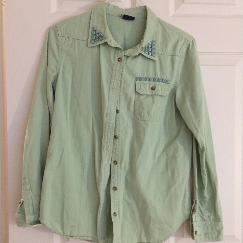Pastel green flannel