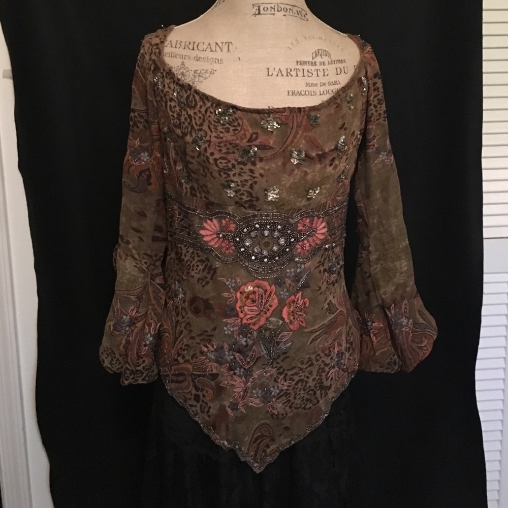 Beautiful, embellished, bohemian blouse