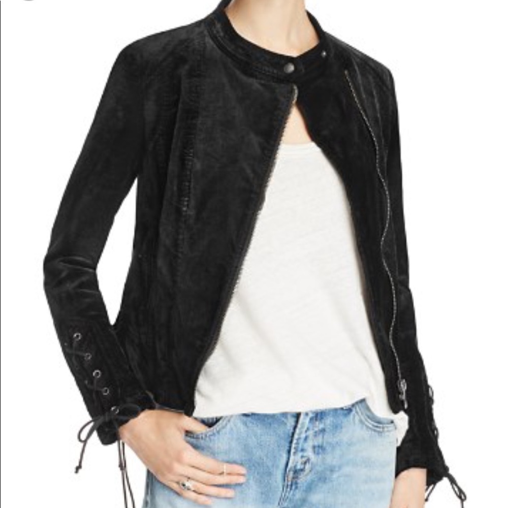 Free People Lacey Velvet Jacket - Black