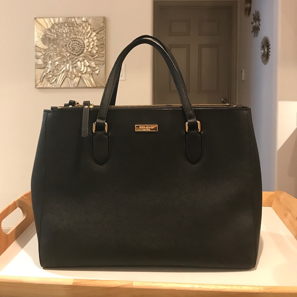 kate spade leighann laurel way black satchel