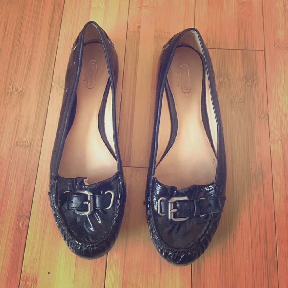 Black coach ballet flats size 9