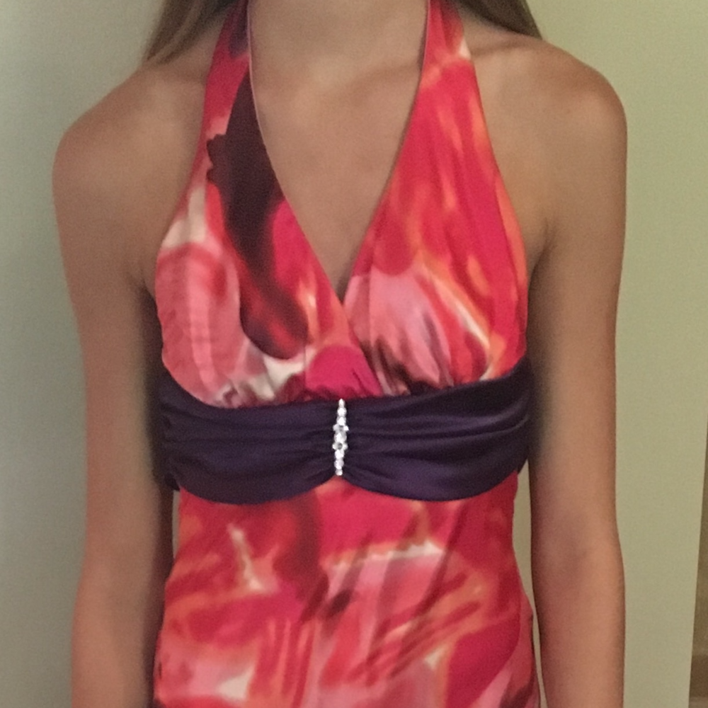 Long, silk formal dress