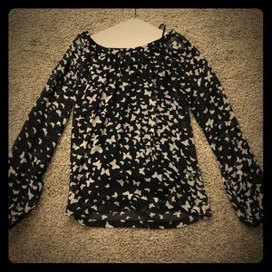 Lauren Conrad Butterfly Patterned Blouse