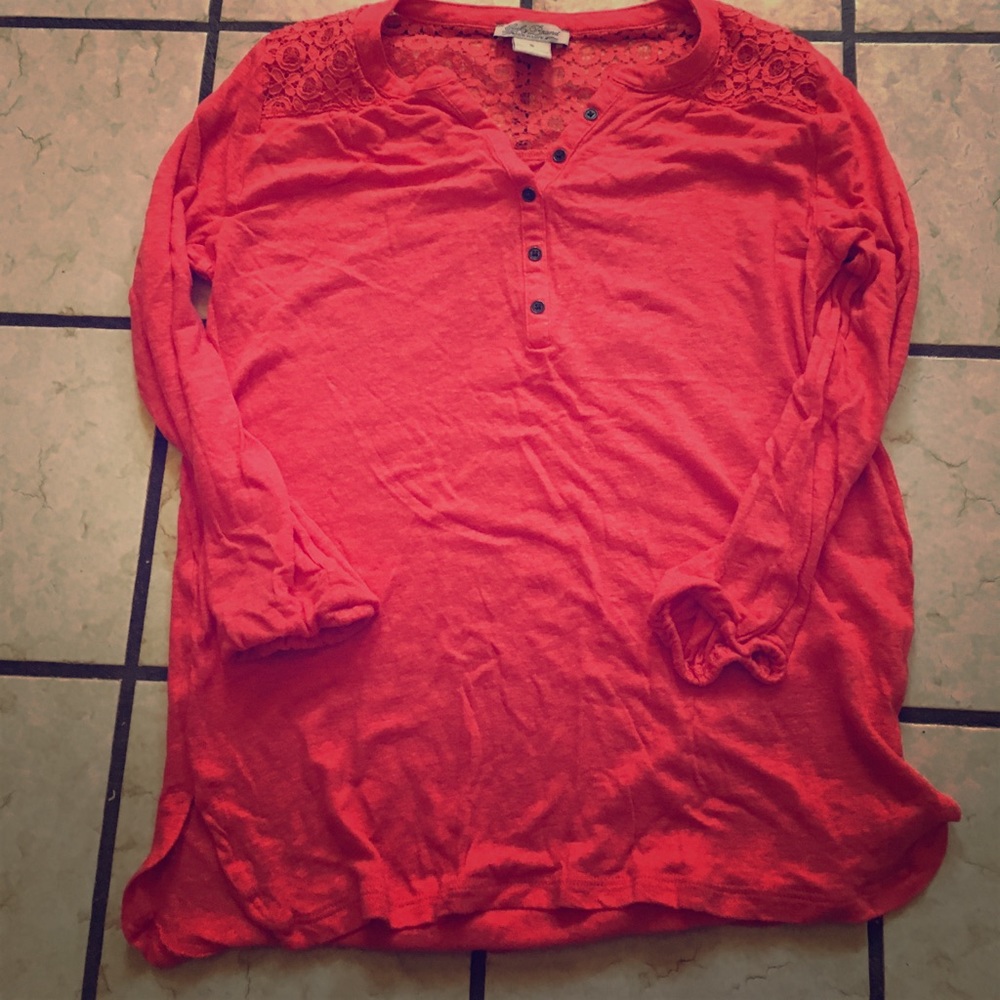 Lucky Brand Top. Size Small, Floral Lace