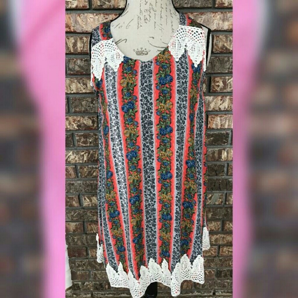 Mixed Print Sleeveless Dress