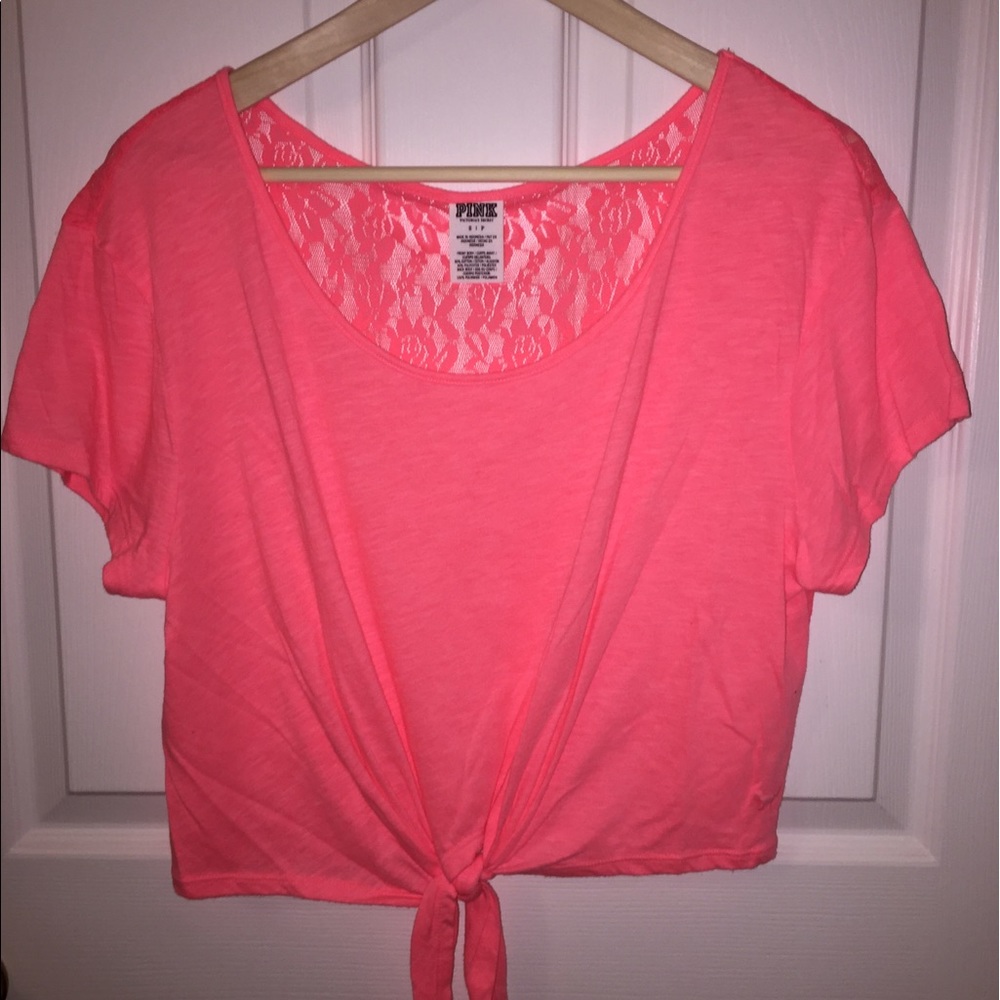 VS PINK Crop Top with knot and lace