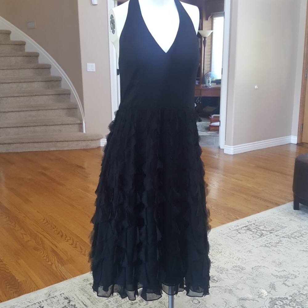 White House Black Market Halter flutter dress