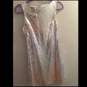 Vintage silver sequin mini dress