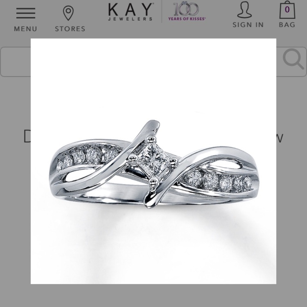 Diamond princess cut 1/4 ct ring
