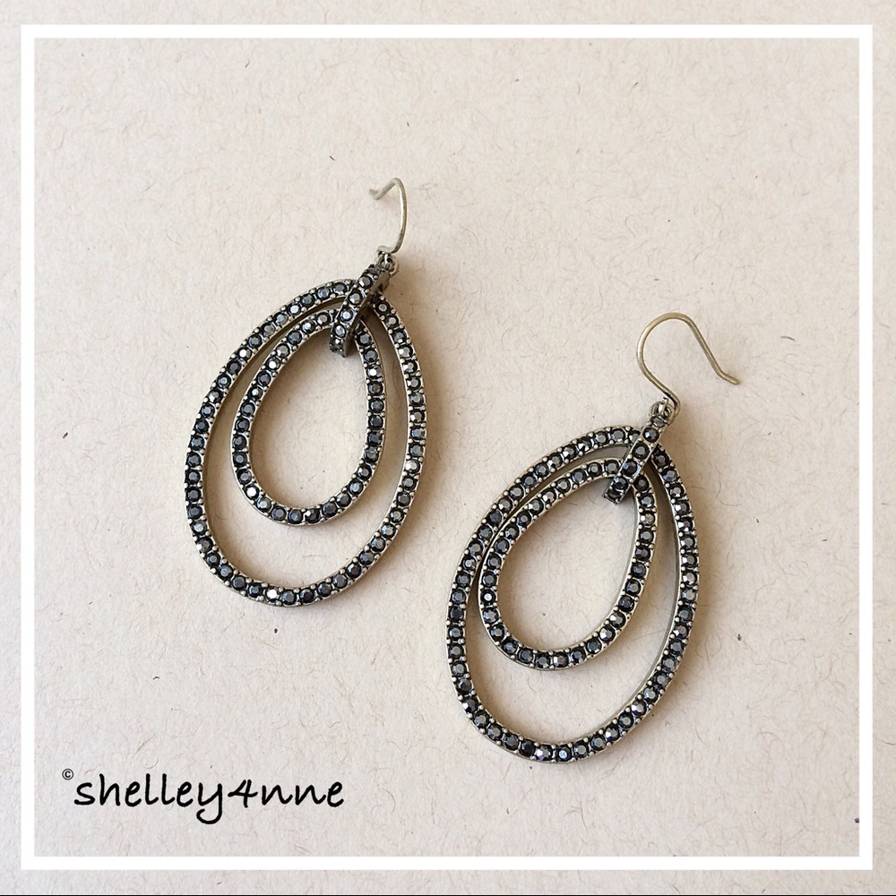 Pavé Double Link Drop Earrings