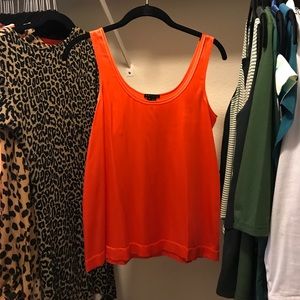 Theory Orange Silk Top XS