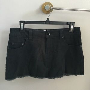Black denim skirt