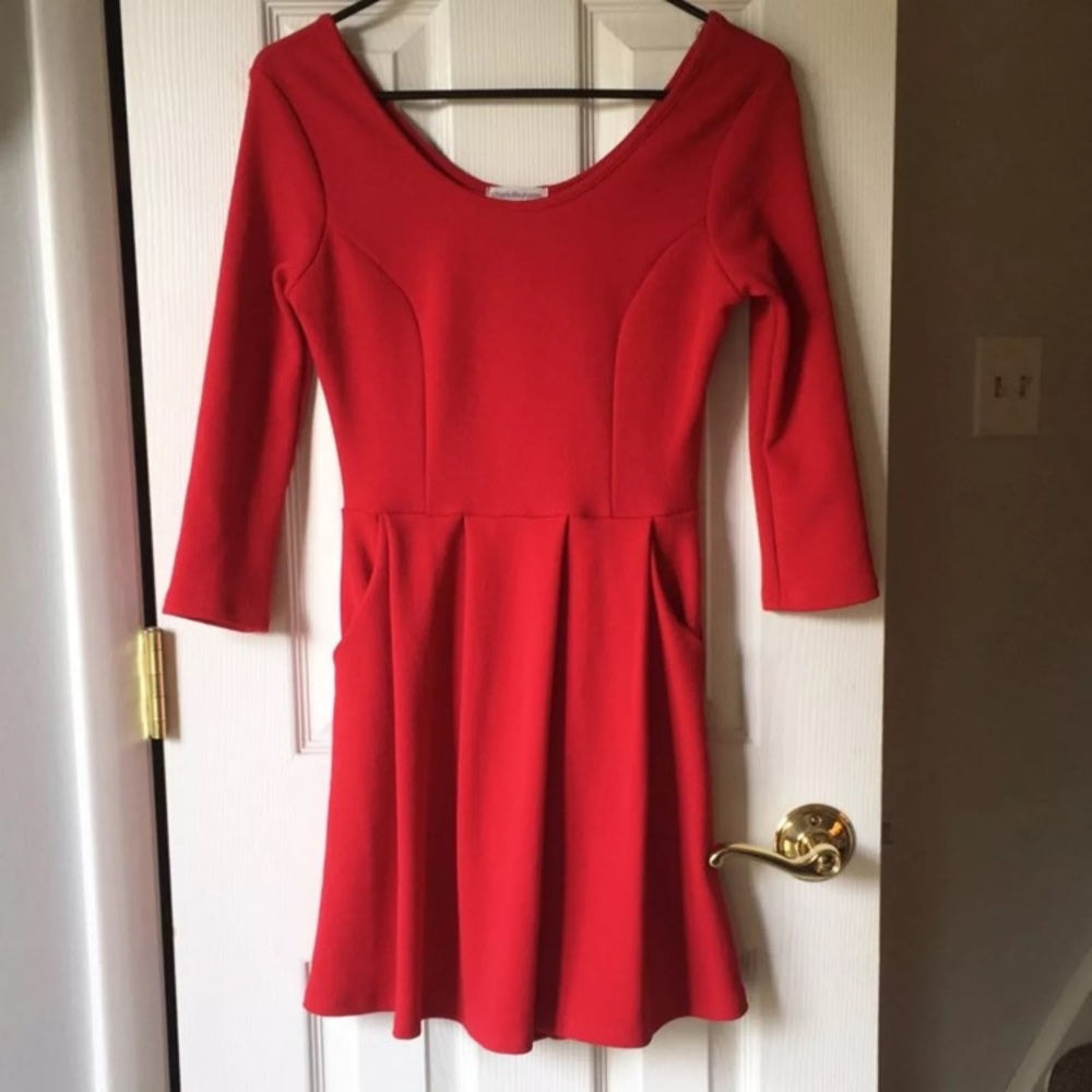 Long Sleeve Red Dress