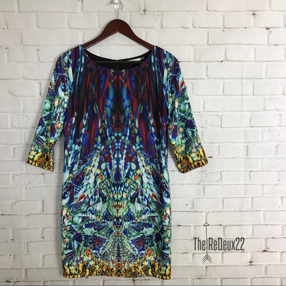 Rhyme & Echo Multicolored Shift Dress Size XS