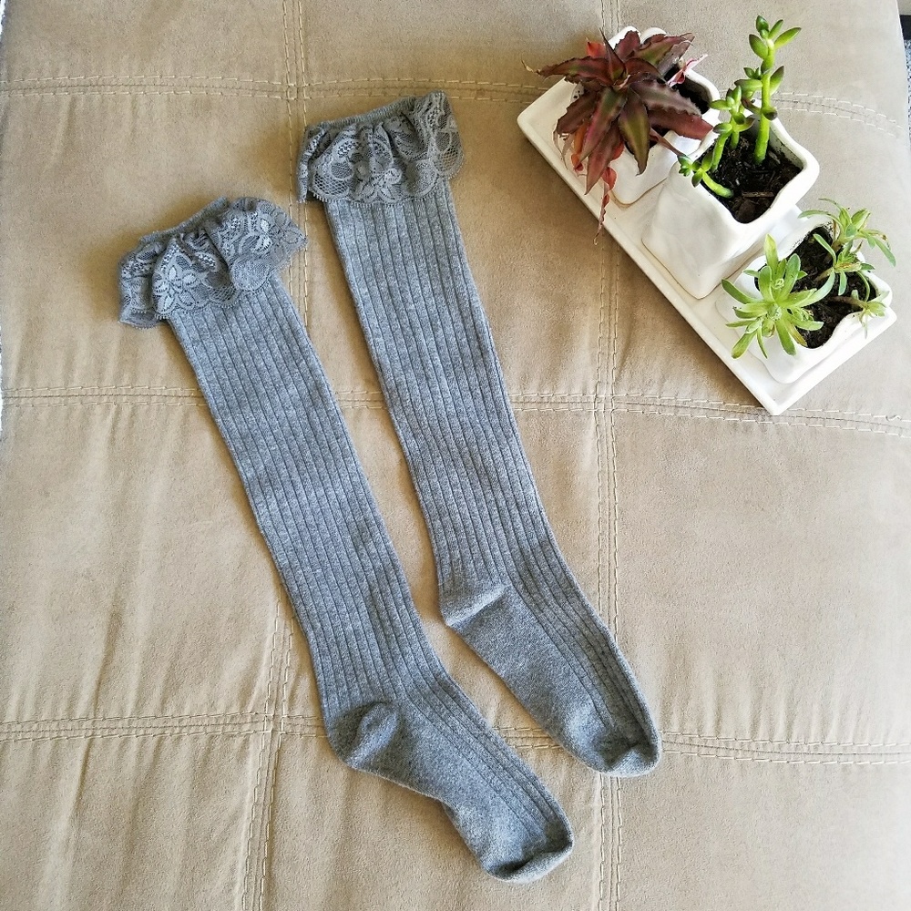 Forever 21 Lace Knee-High Socks