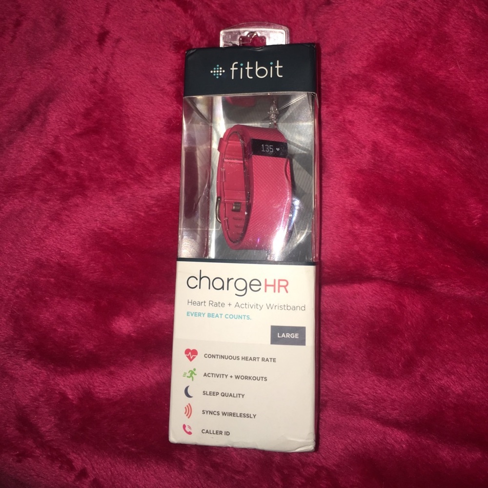 Never Opened Pink Large Fitbit Charge HR NWT