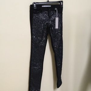 Girls Size 12 sequin matte jean leggings