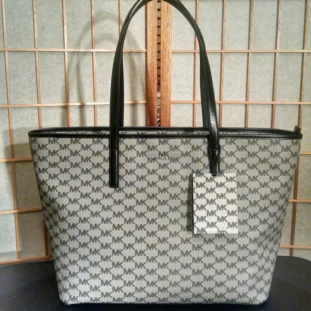 Michael Kors Handbag- MK print large grey tote bag