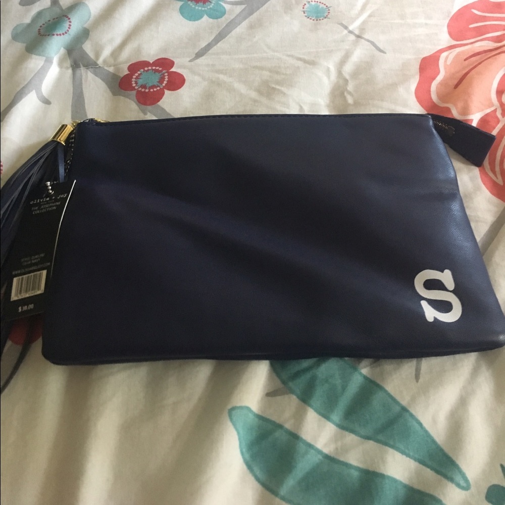 Faux leather clutch