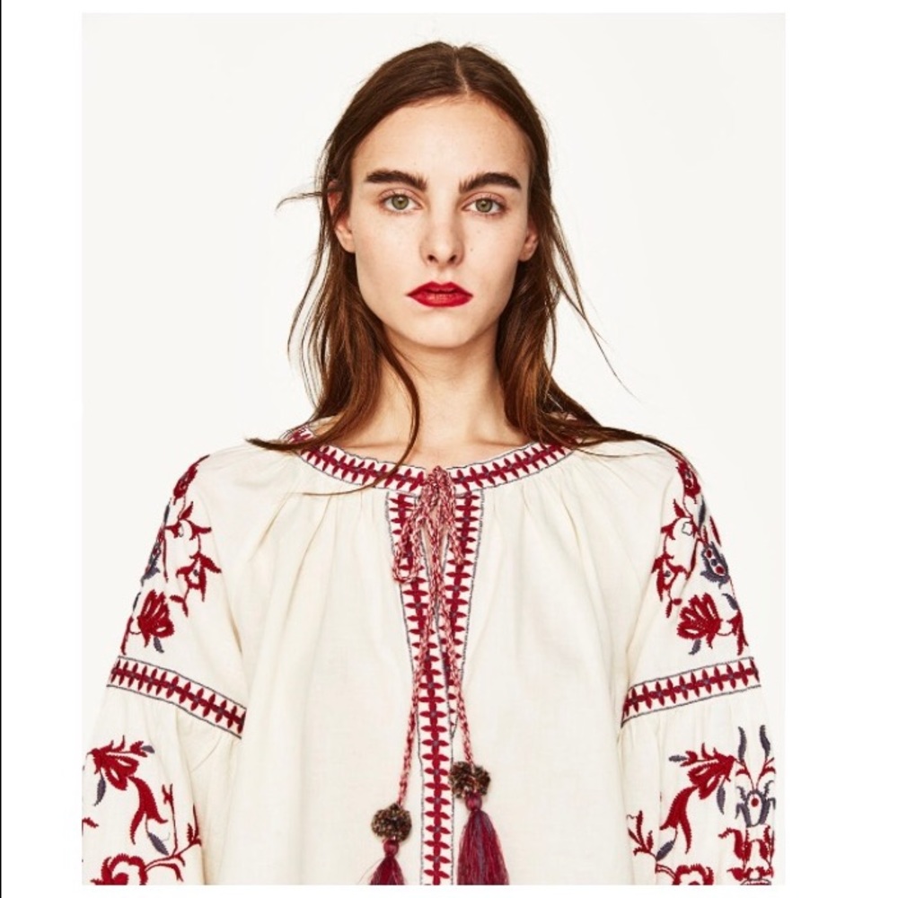 Zara Embroidered Blouse
