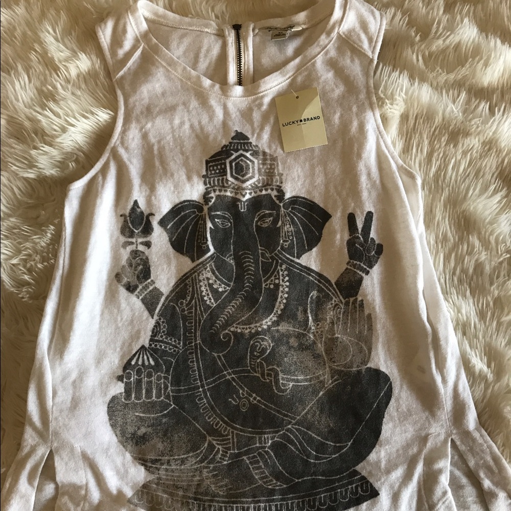 Lucky Brand Ganesh Elephant Tank Top