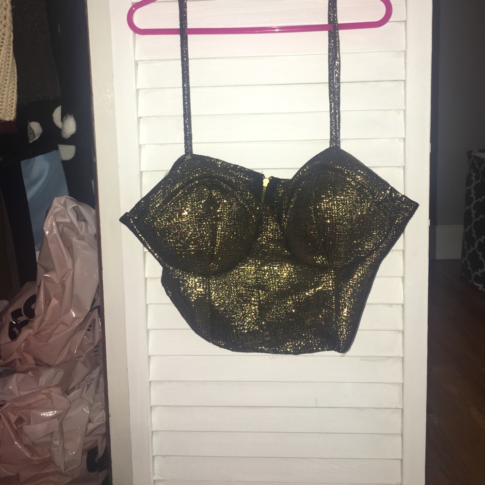 Gold shimmering crop top