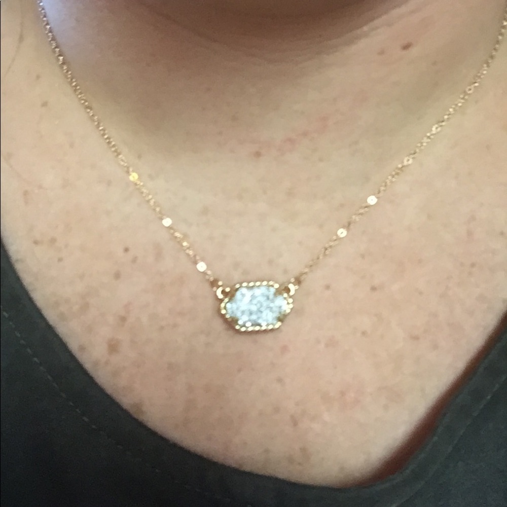 💥LAST ONE!💥 Gold + White Druzy Necklace - Picture 3 of 3