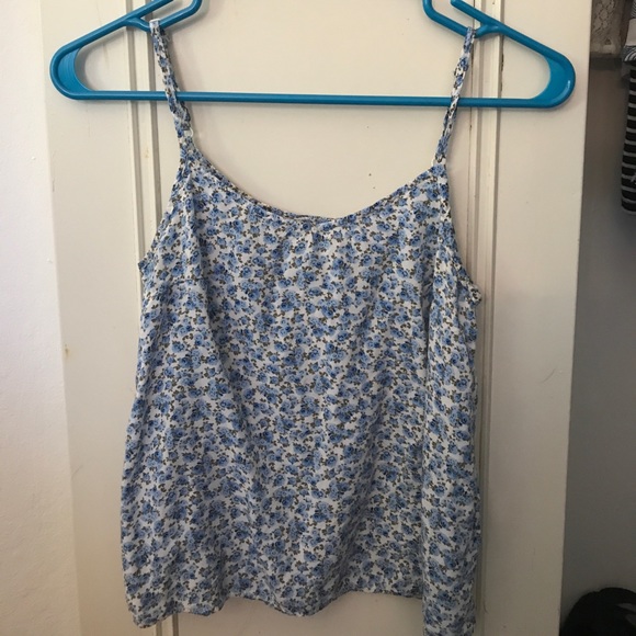 H&M Tops - Blue, Flower Tank Top