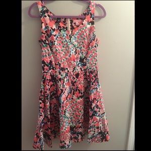 Patterned fit and flare dress