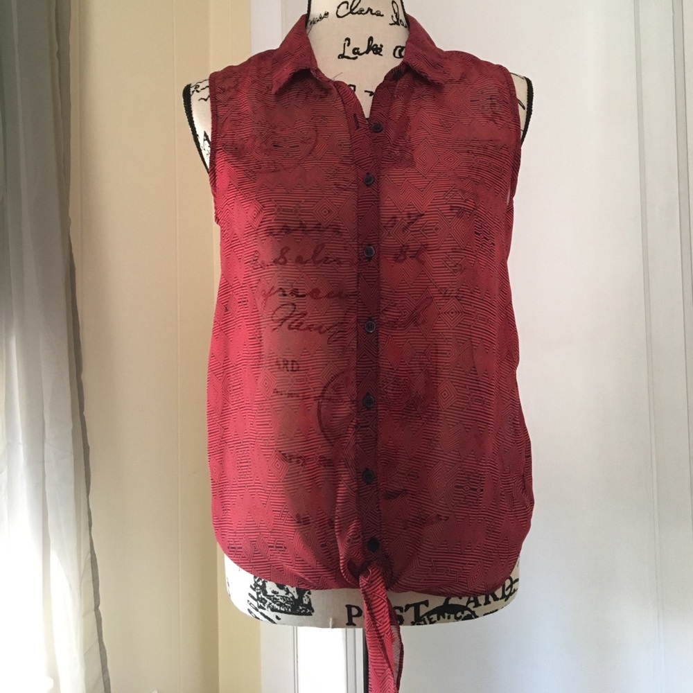 Sheer sleeveless blouse