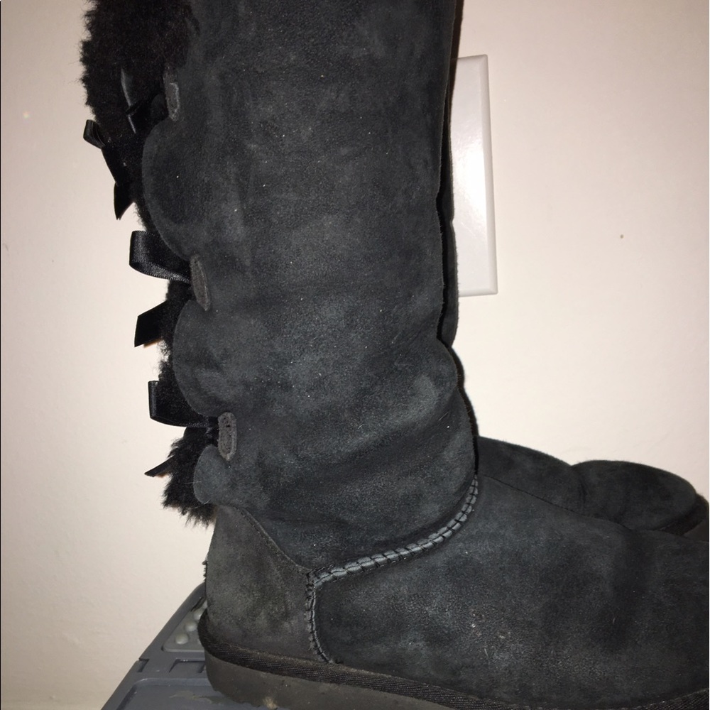 Black UGG Bailey Bow Boots
