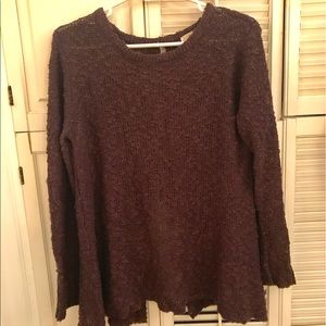 Purple tie-back sweater