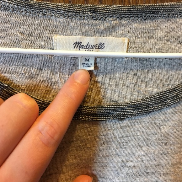 Long sleeve medium Madewell taupe top - Picture 2 of 3