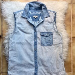 Madewell denim button down tank