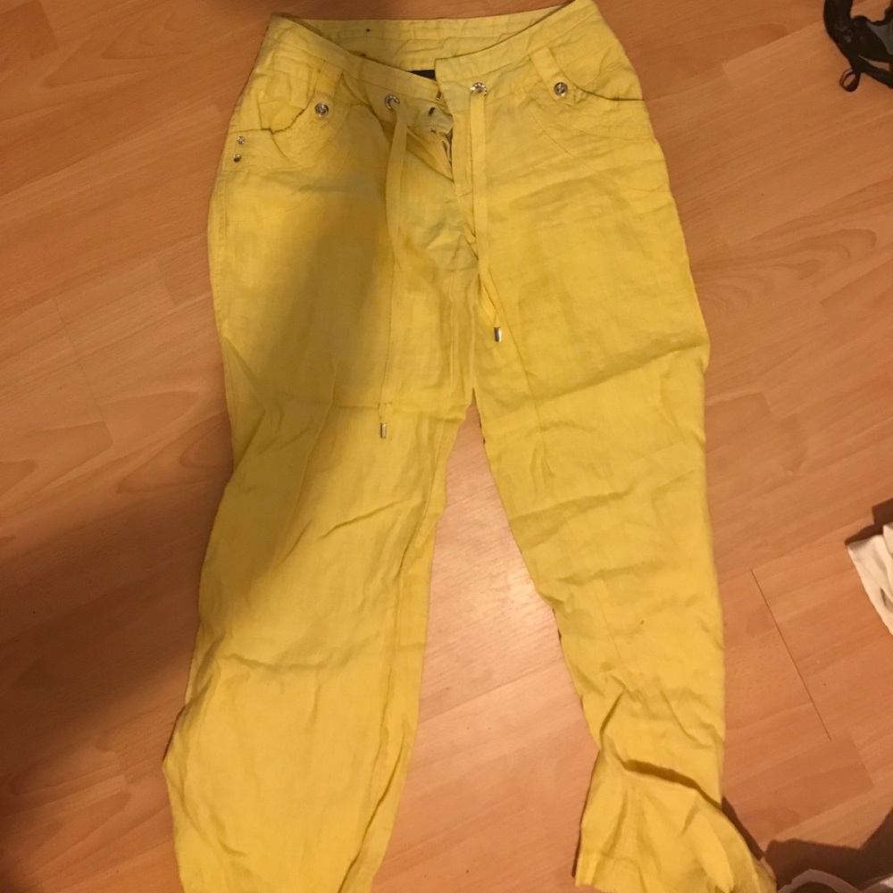 Yellow linen pants