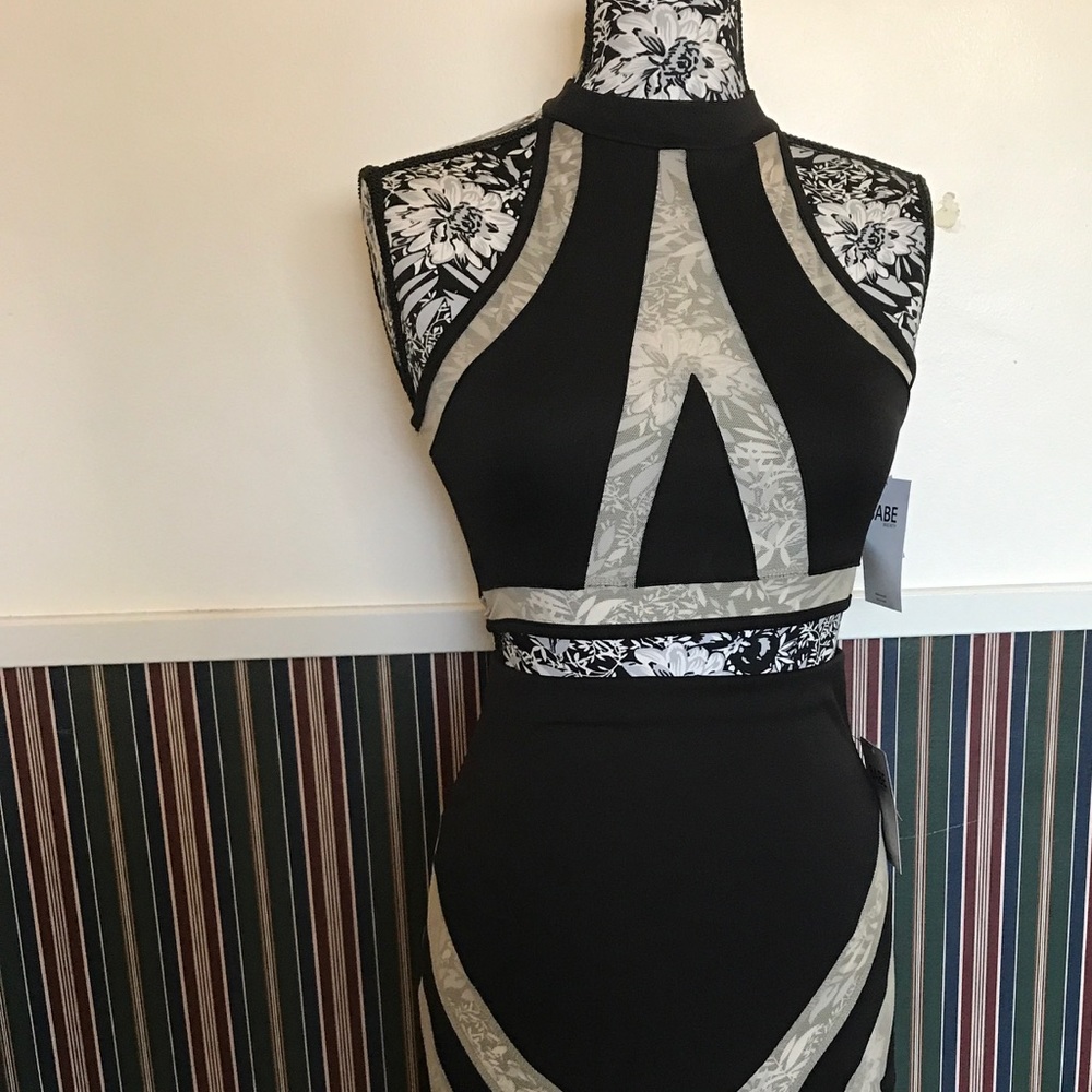 "Tori" black mesh 2 piece dress