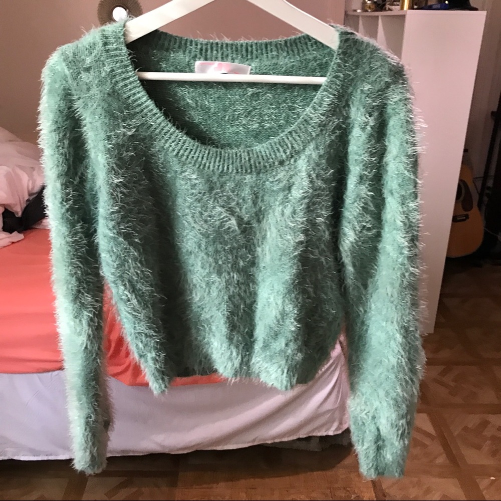 Fuzzy cropped sweater