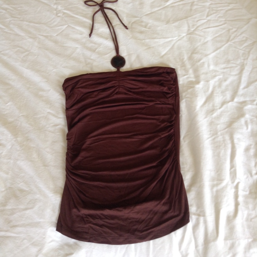 A brown halter top.