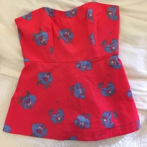 J.Crew Pink strapless top